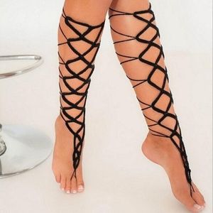 Boho Handmade Barefoot Crochet Anklet Sandals